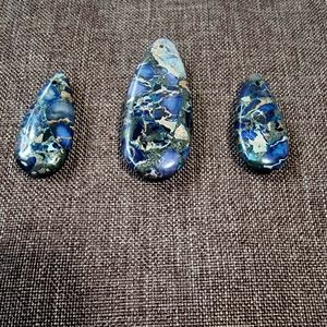 Sea Sediment Jasper Stones x 3 For Jewelry Making